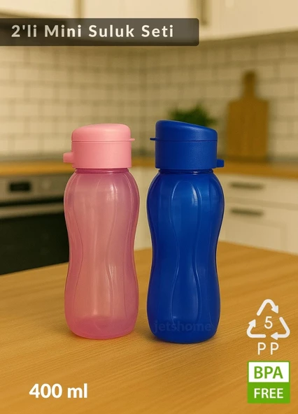 2'li Set BPA Free 400 ml Su Şişesi – Kokusuz, Akıtmaz, PP-5, Spor ve Okul Suluk ürün görseli 1