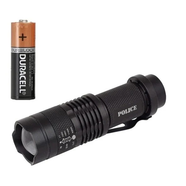 Cree Q5 Led Zoomlu  Pilli Mini Feneri 14500 Pil İle Çalışma Özelliği ürün görseli 1