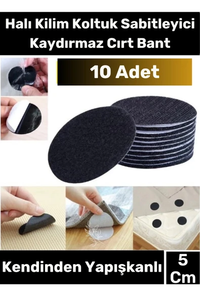 Özel Seri Kendinden Yapışkanlı Halı Kilim Sabitleyici Koltuk Kaydırmaz Yıkanabilir 10 Adet Cırt Bant ürün görseli 1