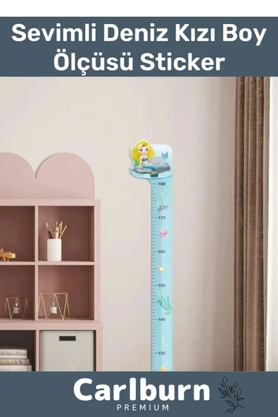 Özel Üretim İz Bırakmayan Çift Taraflı Bantlı Silinebilir Ev Sevimli Deniz Kızı Boy Ölçüsü Sticker ürün görseli 1