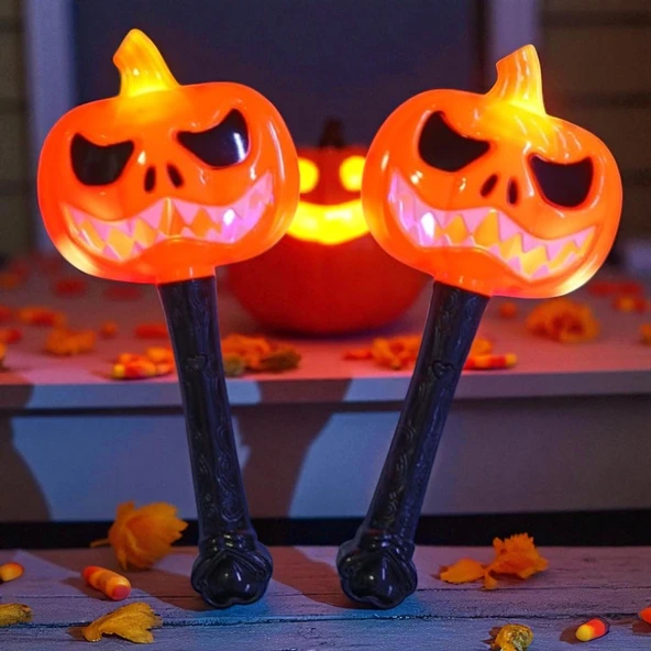 1 ADET 23 CM CADILAR BAYRAMI LED IŞIKLI ÇUBUK BAL KABAĞI IŞIKLI ÇUBUK HALLOWEN LED LİGHT DECOR STİCK ürün görseli 1
