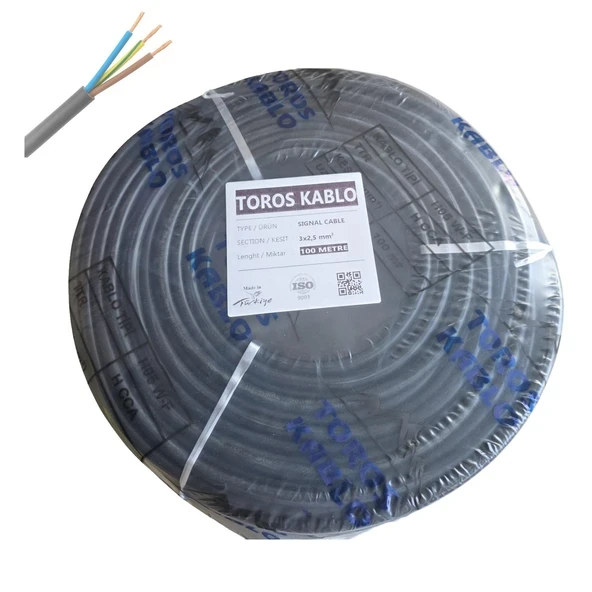 Toros Kablo Ttr 3 X 2.5mm² Cca Kablo H05 W-f 100 Metre ürün görseli 1