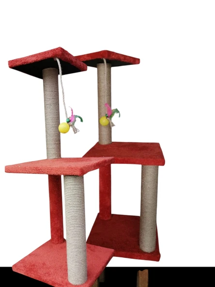 KEDİ TIRMALAMA TAHTASI 82.CM ÜÇ KATLI   RENK TABA ürün görseli 1