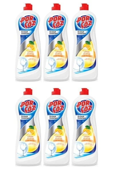 Porçöz Bulaşık Deterjanı Limon Ferahlığı 6 x 675 ML ürün görseli 1
