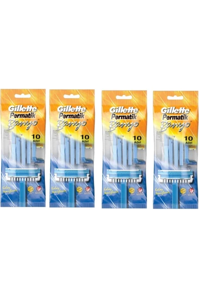 Gillette Permatik Banyo 10 Lu Poşet x 4 Adet ürün görseli 1