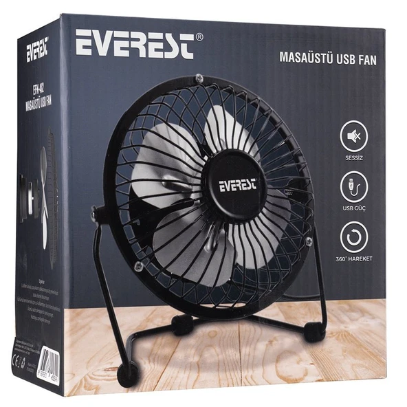 Everest EFN-482 Masaüstü Metal USB Fan ürün görseli 1