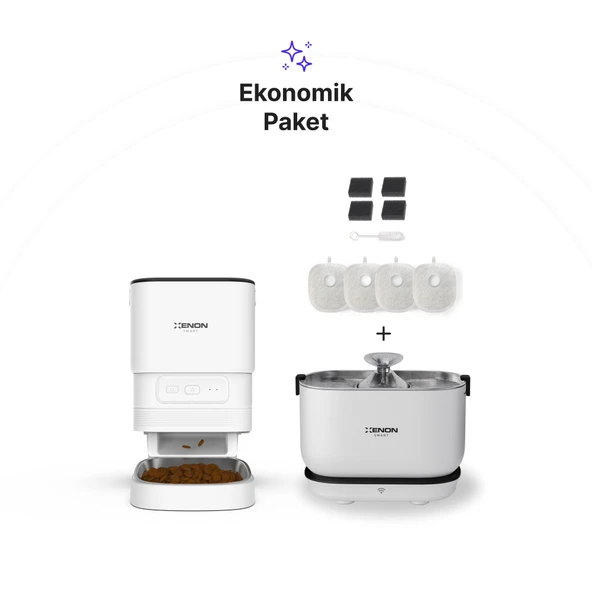 Xenon Smart Otomatik Mama Kabı, Su Pınarı (Kablosuz) ve Yedek Filtre 3'lü Set, Mobil Kontrol ürün görseli 1