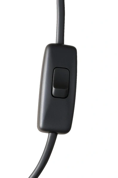 E14 Duylu 4 Metre Arapuarlı (AÇ KAPAT ANAHTAR) Fişli Seyyar (2X0,50) (SİYAH) 65W - Resim 3