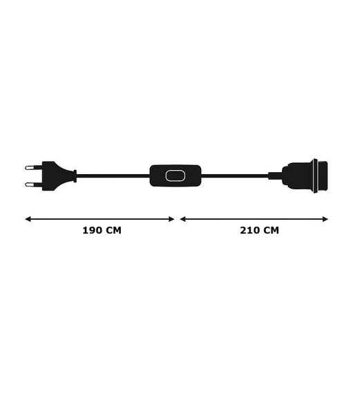 E14 Duylu 4 Metre Arapuarlı (AÇ KAPAT ANAHTAR) Fişli Seyyar (2X0,50) (SİYAH) 65W - Resim 5