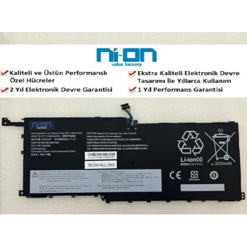 Nion Lenovo Thinkpad X1 Yoga 2nd Gen 20JF 20JG uyumlu Notebook Batarya - Pil ürün görseli 1
