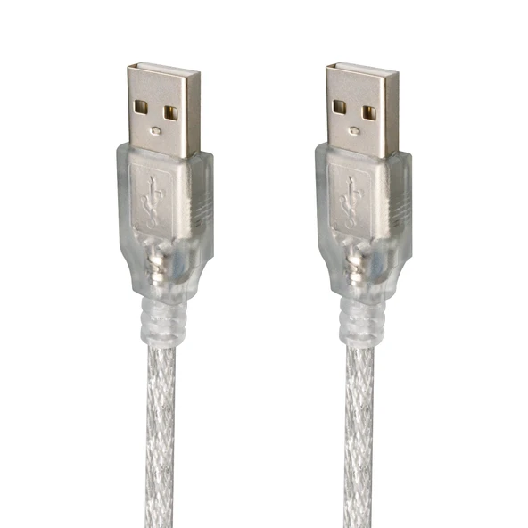 Powermaster Usb Erkek-Erkek 5 Metre Şeffaf Kablo ürün görseli 1