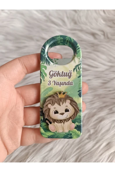 Doğrukan Hediyelik 10 adet sevimli aslan figürlü uzun kabartmalı açacak magnet yenidoğan doğum günü hediyelikleri ürün görseli 1