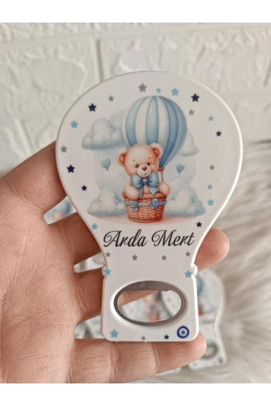 Doğrukan Hediyelik 25 adet balonda ayıcık mavi balon açacak magnet yenidoğan doğum günü mevlüt hediyelikleri ürün görseli 1