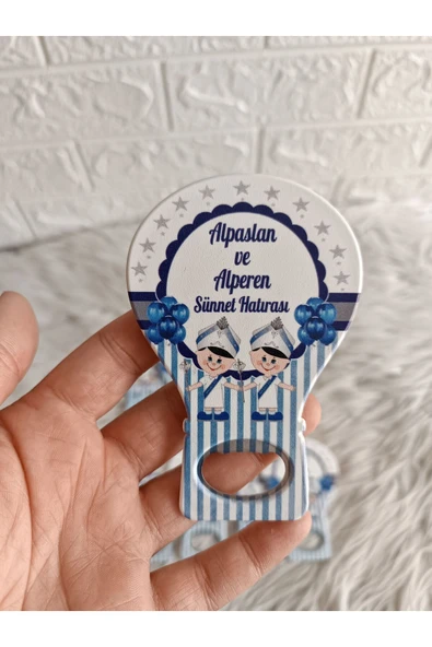 Doğrukan Hediyelik 25 adet kardeş sünnet balon açacak yenidoğan doğum günü mevlüt magnet hediyelik ürün görseli 1