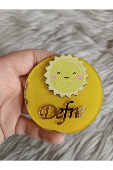 Doğrukan Hediyelik 10 adet güneş figürlü pleksi yenidoğan doğum günü magnet hediyelik ürün görseli 1