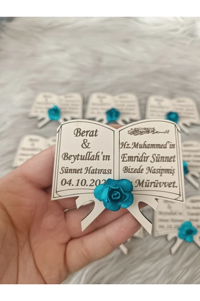 Doğrukan Hediyelik 20 adet sünnet yenidoğan doğum günü ahşap magnet hediyelik ürün görseli 1
