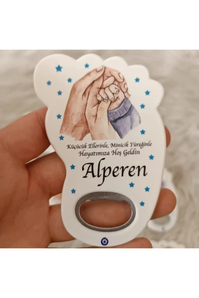 Doğrukan Hediyelik 25 Adet Anne Baba Bebek Eli Tasarım Ayak Şeklinde Açacak Yenidoğan Magnet ürün görseli 1