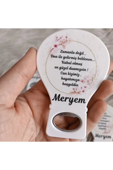 Doğrukan Hediyelik 25 adet çiçekli çerçeveli yenidoğan doğum günü balon açacak magnet ürün görseli 1