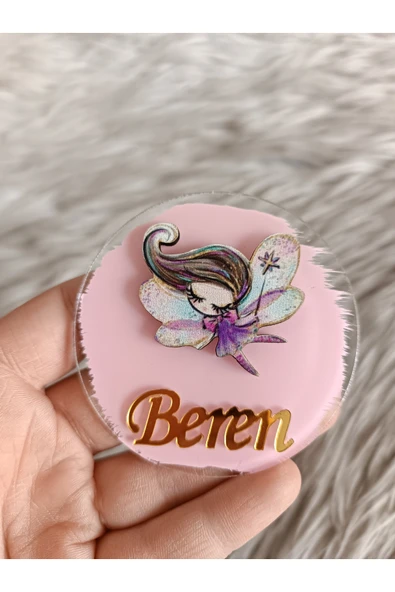 Doğrukan Hediyelik Peri kızı rengarenk figürlü pleksi yenidoğan doğum günü magnet hediyelik (10 adet) ürün görseli 1