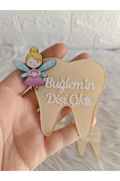 Doğrukan Hediyelik 10 adet Diş şeklinde diş buğdayı diş hediği pleksi magnet hediyelik yenidoğan doğum günü magnetleri ürün görseli 1