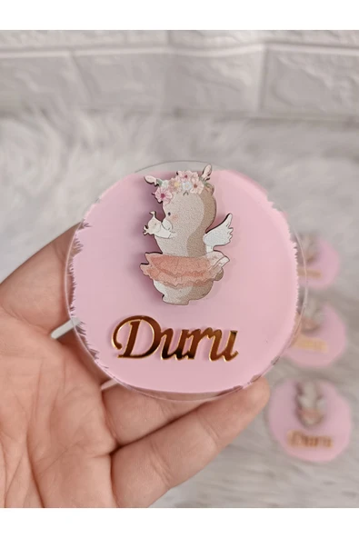 Doğrukan Hediyelik Kanatlı ayıcık figürlü pleksi magnet hediyelik yenidoğan doğum günü mevlüt hediyelik magnet(10 adet) ürün görseli 1