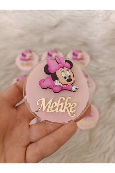 Doğrukan Hediyelik Yatan Minnie Mouse Figürlü Yenidoğan Doğum Günü Magnet Hediyelik(10 adet) ürün görseli 1