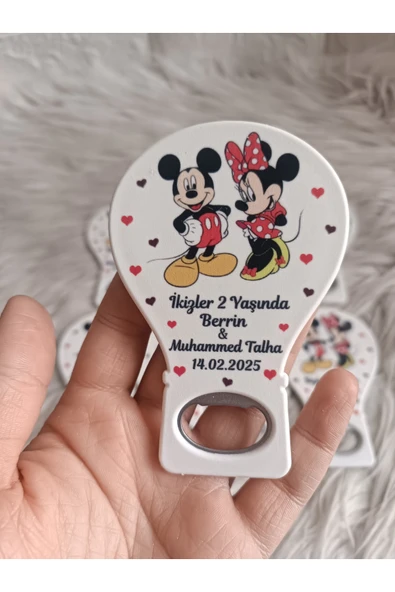 Doğrukan Hediyelik 50 adet Minnie Mickey Mouse kardeş balon açacak magnet yenidoğan doğum günü hediyelikleri ürün görseli 1