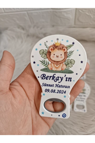 Doğrukan Hediyelik Aslan konsept sünnet hatırası balon açacak yenidoğan doğum günü mevlüt magnet hediyelik(25 adet) ürün görseli 1