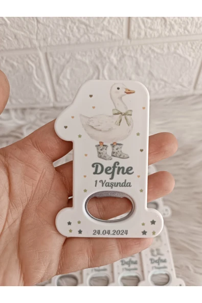 Doğrukan Hediyelik 10 adet ördekli 1 rakam açacak magnet yenidoğan doğum günü mevlüt hediyelikleri ürün görseli 1