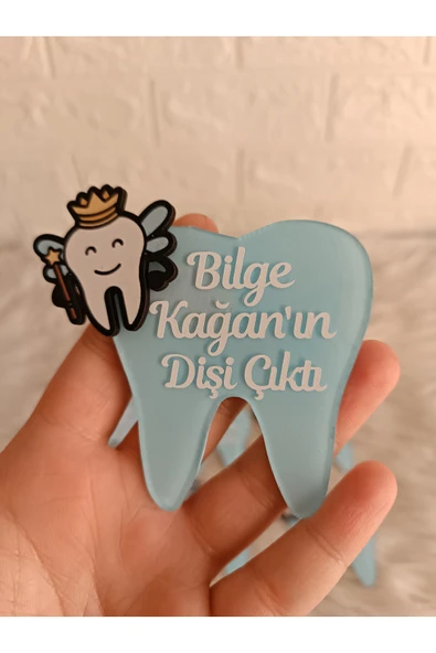 Doğrukan Hediyelik 10 adet diş şeklinde pleksi magnet mavi renk yenidoğan doğum günü mevlüt hediyelikleri ürün görseli 1