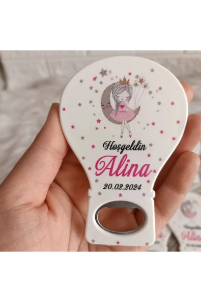 Doğrukan Hediyelik 25 adet peri kızlı yenidoğan doğum günü balon açacak magnet hediyelik ürün görseli 1