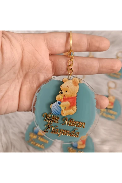 Doğrukan Hediyelik Winnie the Pooh anahtarlık yenidoğan doğum günü mevlüt hediyelik (10 adet) ürün görseli 1