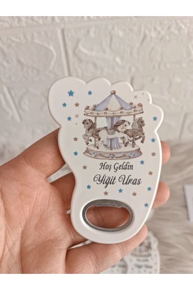 Doğrukan Hediyelik 25 adet atlı karınca konsept ayak izi açacak magnet hediyelik yenidoğan doğum günü ürün görseli 1