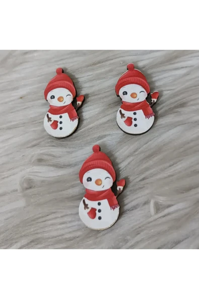 Doğrukan Hediyelik 25 Adet Uv Baskılı Kardan Adam Figürü 4 cm Bebek Ürünü Süslemeleri İçin Uygun ürün görseli 1