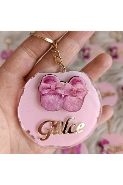 Doğrukan Hediyelik Kız Bebek Patik Figürlü Yenidoğan Doğum Günü Anahtarlık Hediyelik (10 ADET) ürün görseli 1