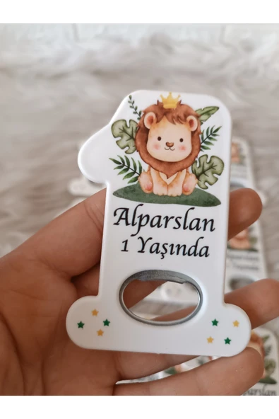 Doğrukan Hediyelik Aslan Figürlü 1 Rakam Açacak Yenidoğan Doğum Günü Hediyelik(10 adet) ürün görseli 1