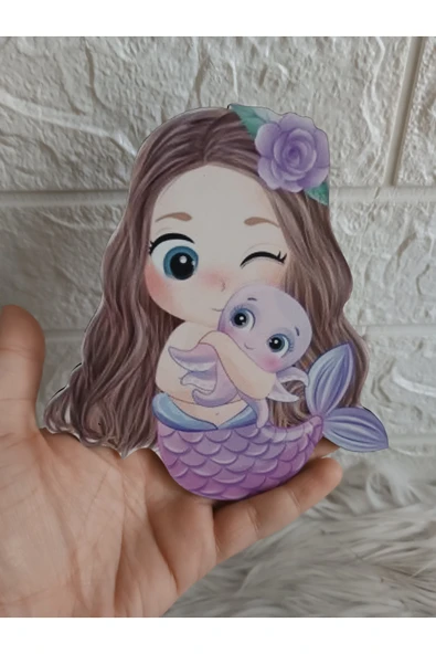 Doğrukan Hediyelik 15 cm Deniz Kızı Kapı Süsü Takı Yastığı Bebek Hediyelik Süslemelerine Uygun Uv Baskılı Figür ürün görseli 1
