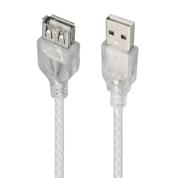 Powermaster 3 Metre Şeffaf USB Uzatma Kablosu ürün görseli 1