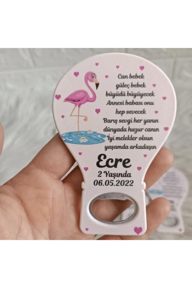 Doğrukan Hediyelik 25 adet flamingo konsept balon açacak yenidoğan doğum günü mevlüt magnet hediyelik ürün görseli 1