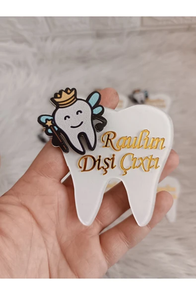 Doğrukan Hediyelik Diş şeklinde pleksi diş buğdayı diş partisi hediyelik magnet pleksi yazılı(10 adet) ürün görseli 1