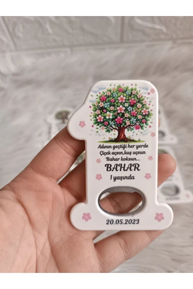 Doğrukan Hediyelik 10 adet Bahar konsept 1 rakam açacak yenidoğan doğum günü mevlüt magnet hediyelik ürün görseli 1