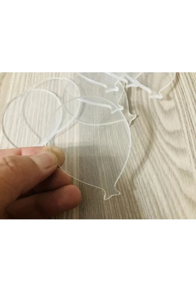 Doğrukan Hediyelik 30 Adet 7 cm balon şeklinde şeffaf pleksi magnet yapımında kullanılan ürün görseli 1