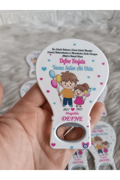 Doğrukan Hediyelik 25 Adet Abi Kız Kardeş Yenidoğan Balon Açacak Hediyelik Magnet ürün görseli 1