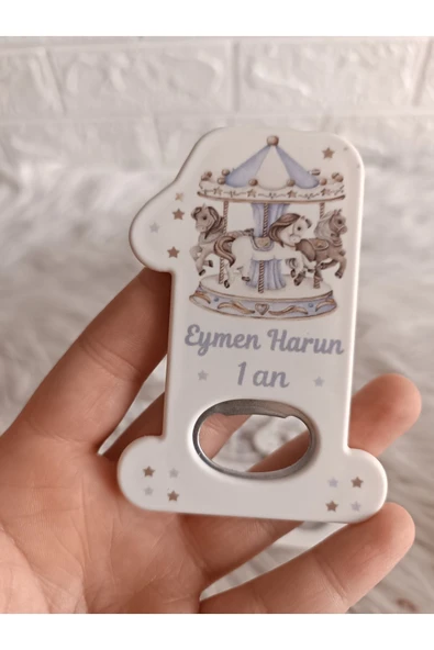 Doğrukan Hediyelik 10 adet mavi atlı karınca konsept 1 rakam açacak magnet yenidoğan doğum günü mevlüt hediyelikleri ürün görseli 1