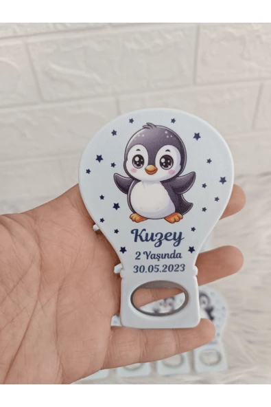 Doğrukan Hediyelik 25 adet penguenli balon açacak magnet yenidoğan doğum günü mevlüt hediyelikleri ürün görseli 1
