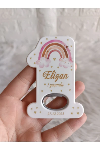 Doğrukan Hediyelik 10 adet gökkuşaklı 1 rakam açacak yenidoğan doğum günü mevlüt hediyelikleri ürün görseli 1