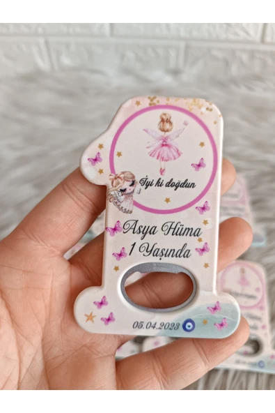 Doğrukan Hediyelik 25 adet peri kızlı 1 rakam açacak yenidoğan doğum günü magnet hediyelik ürün görseli 1