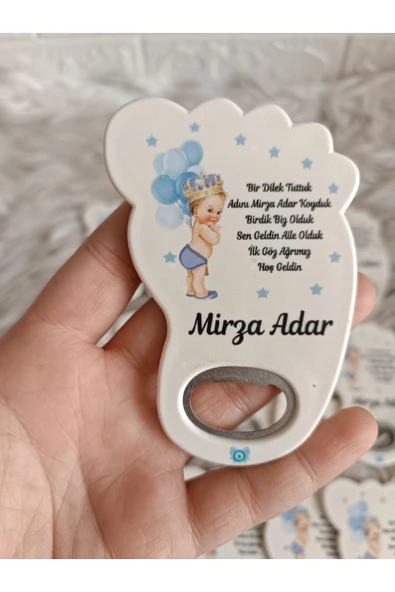 Doğrukan Hediyelik 25 Adet Erkek Bebekli Yenidoğan Ayak Açacak Magnet Hediyelik ürün görseli 1
