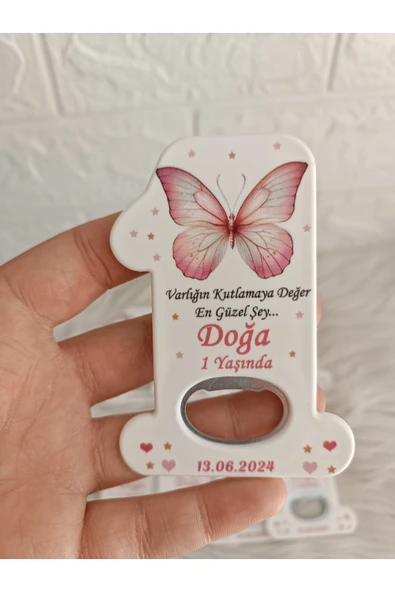 Doğrukan Hediyelik 10 adet kelebekli 1 rakam açacak yenidoğan doğum günü mevlüt hediyelikleri ürün görseli 1
