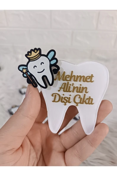 Doğrukan Hediyelik 10 adet diş pleksi magnet hediyelik yenidoğan doğum günü mevlüt hediyelikleri ürün görseli 1